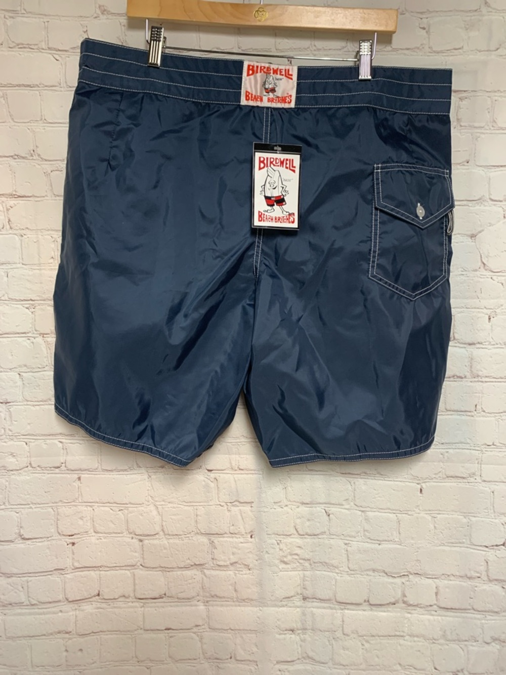 NEW Birdwell Retro Swim Britches Surf Board Shorts Navy Size 40
